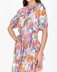 ZENA DRESS Short Sleeve (WHITE PATTERN) 36" - Dress - Yakira Bella