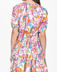ZENA DRESS Short Sleeve (WHITE PATTERN) 36" - Dress - Yakira Bella