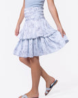 Zena Skirt 23" (Light Blue Flower) - Skirt - Yakira Bella