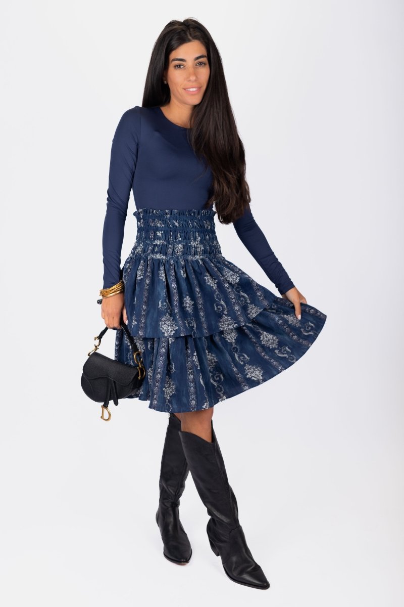 Zena Skirt (Blue Pattern) 23" - Skirt - Yakira Bella