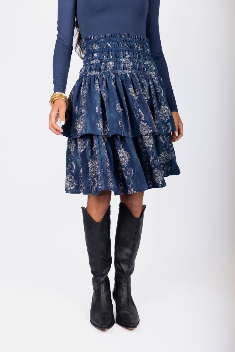 Zena Skirt (Blue Pattern) 23" - Skirt - Yakira Bella