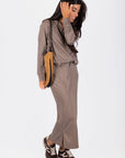 Zip - Up Cardigan (Brown) - Top - Yakira Bella