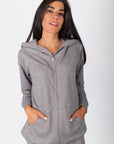 Zip - Up Cardigan (Grey) - Top - Yakira Bella