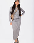 Zip - Up Cardigan (Grey) - Top - Yakira Bella