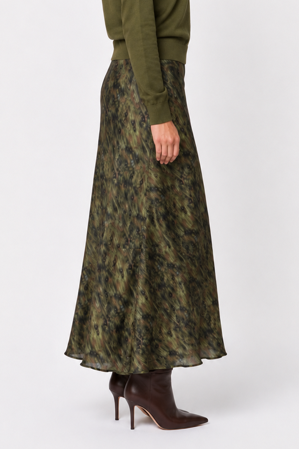 Elenia Skirt (Dark Green Pattern)