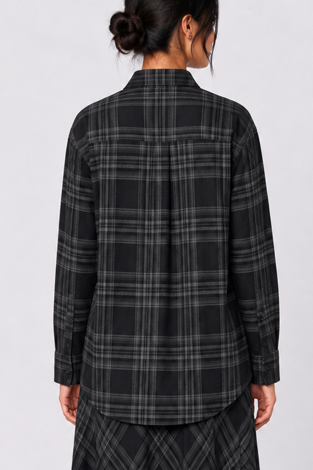 Marianne Top (Black Plaid)