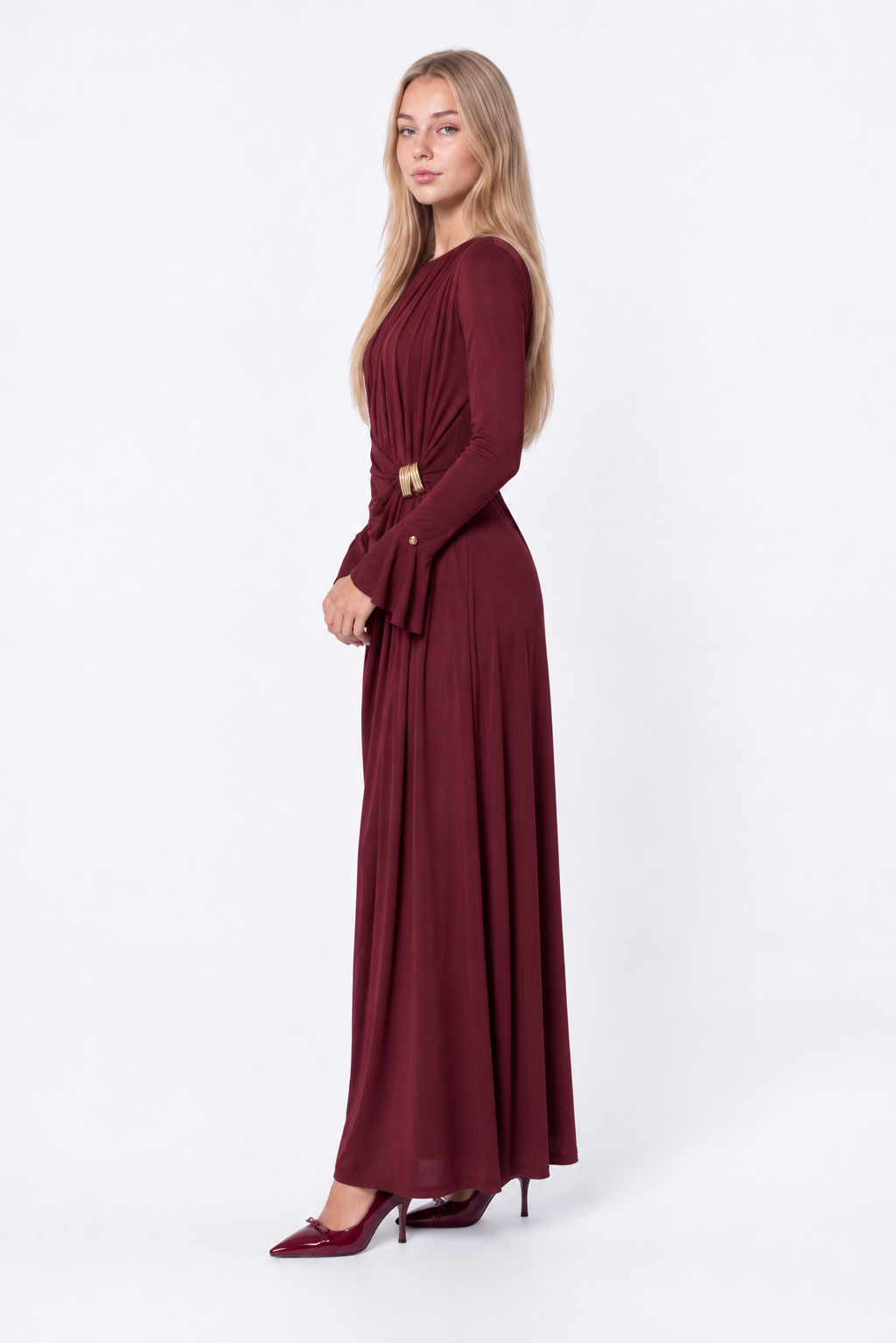 Paolina Dress (Burgundy)