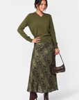 Elenia Skirt (Dark Green Pattern)