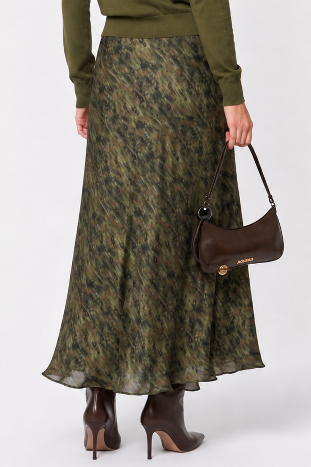 Elenia Skirt (Dark Green Pattern)