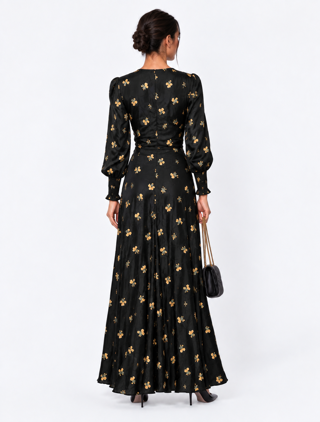 Layla Dress (Black Flower)