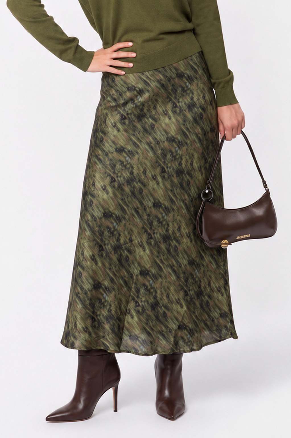 Elenia Skirt (Dark Green Pattern)