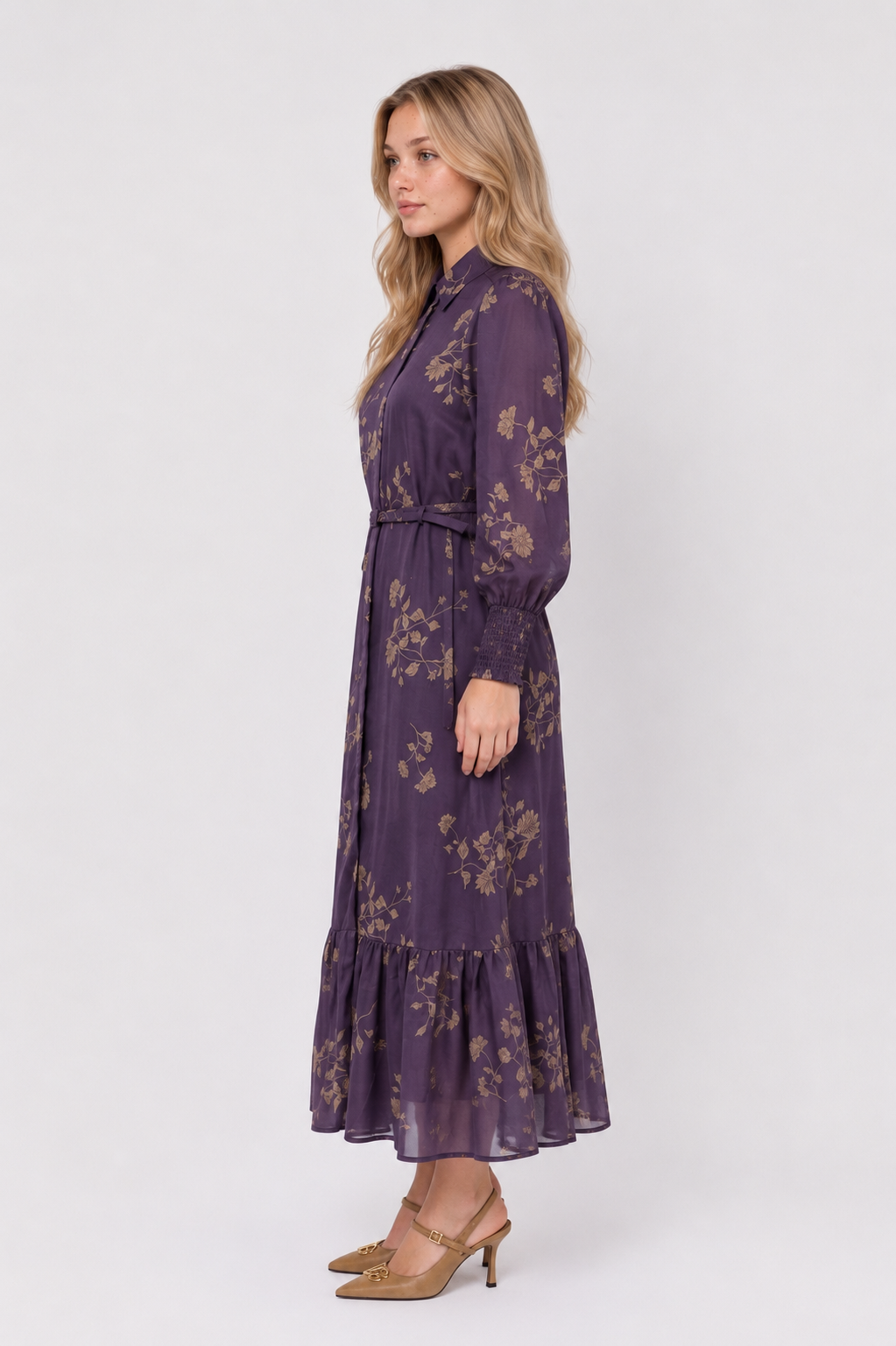 Evelyn Dress (Purple Khaki)