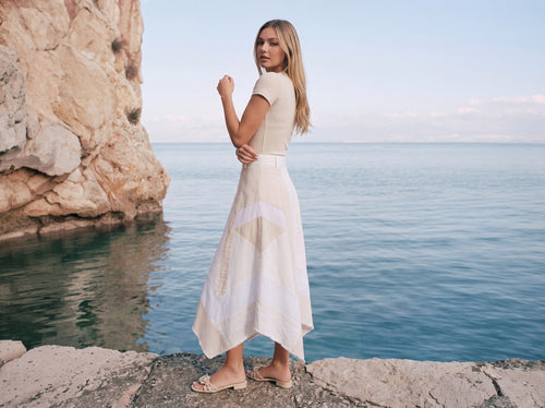 Lia Top (Light Beige) + Kendra Skirt (Beige)