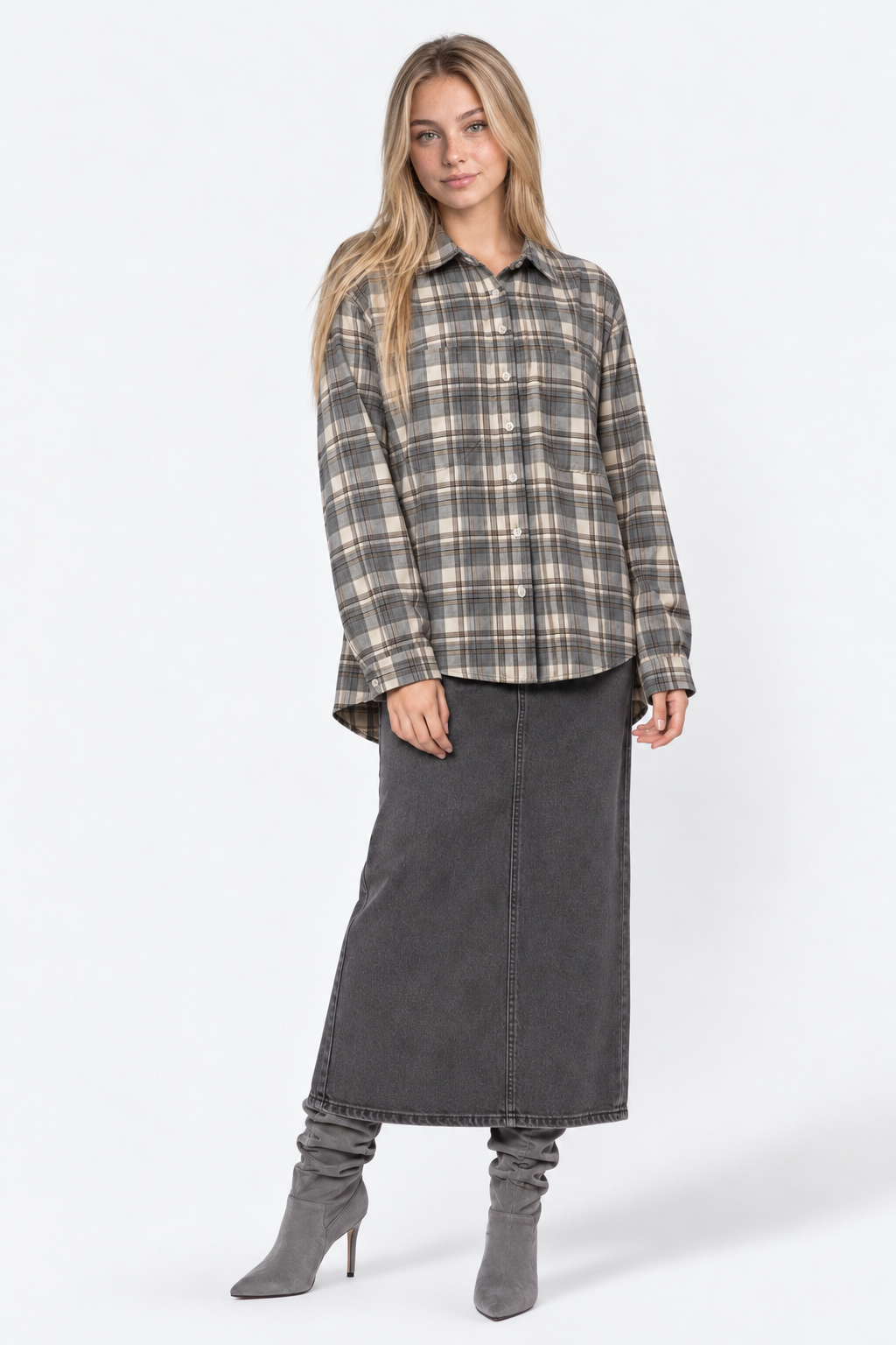 Mel Top (Brown Plaid)