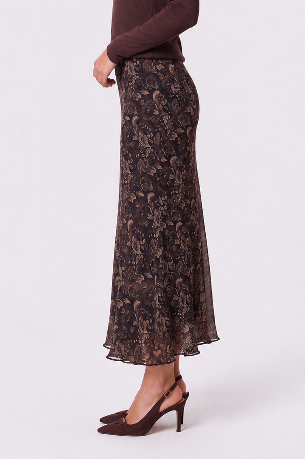 Elenia Skirt (Dark Brown Pattern)