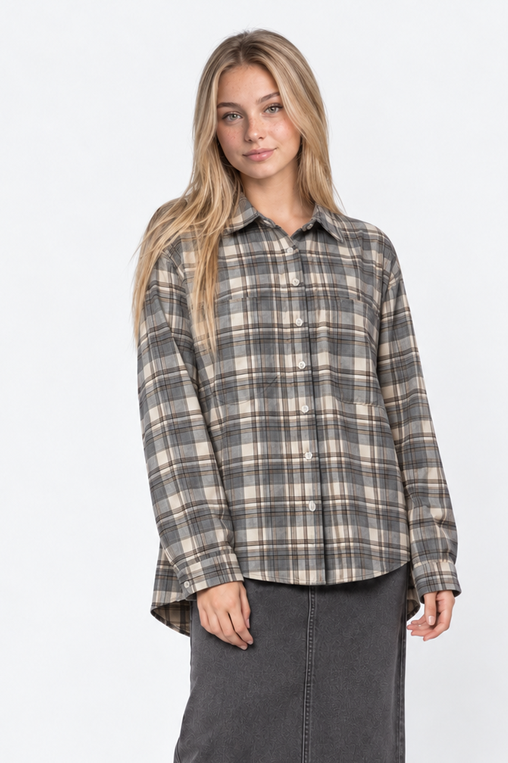 Mel Top (Brown Plaid)
