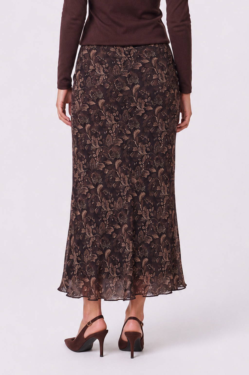 Elenia Skirt (Dark Brown Pattern)
