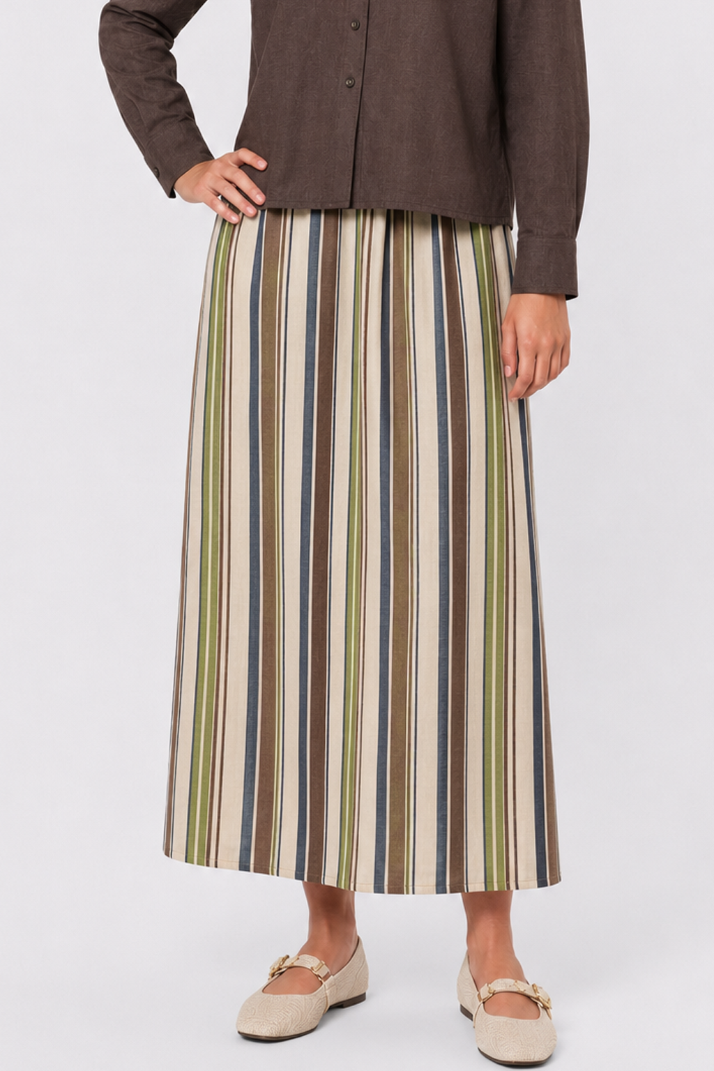 Parker Skirt (Brown/Navy)