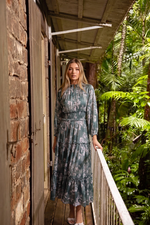 Leslie Dress (Green Pattern)