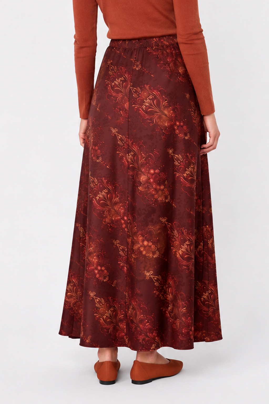 Elenia Skirt (Burgundy Pattern)