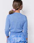 3/4 Sleeve Knit Cardigan (Blue) - Top - Yakira Bella