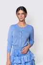 3/4 Sleeve Knit Cardigan (Blue) - Top - Yakira Bella
