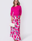 3/4 Sleeve Knit Cardigan (Fuchsia) - Top - Yakira Bella