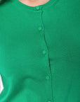 3/4 Sleeve Knit Cardigan (Green) - Top - Yakira Bella