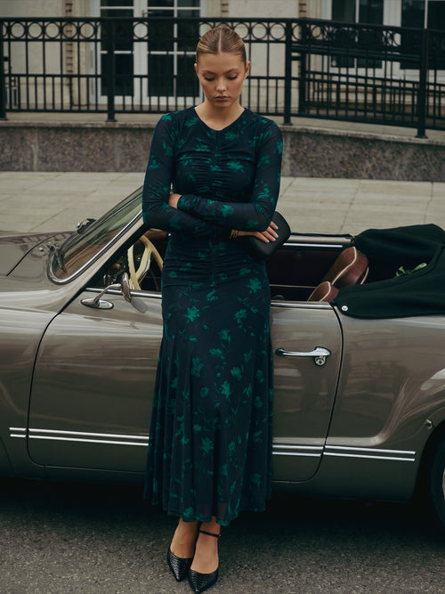 Mariella Dress (Black Green)