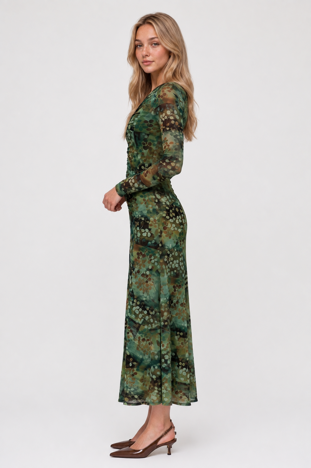 Mariella Dress (Brown Green)