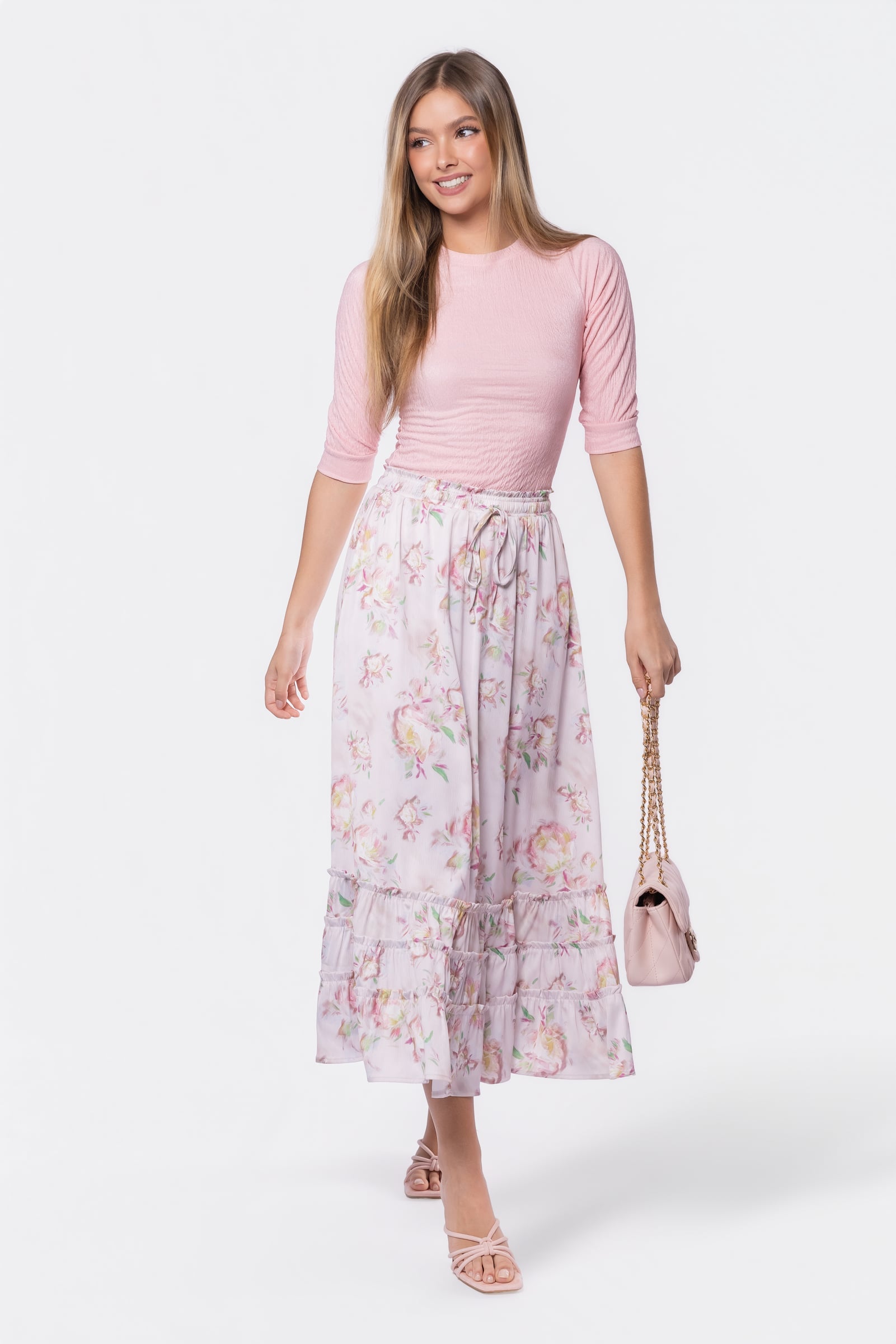 Nell Skirt (Pink Flower)