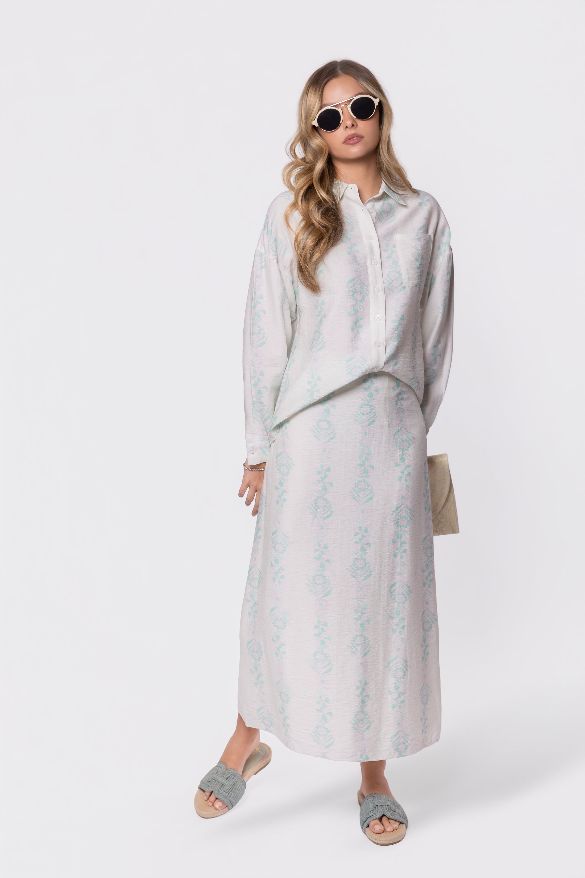 Lula Skirt (Green Pattern)