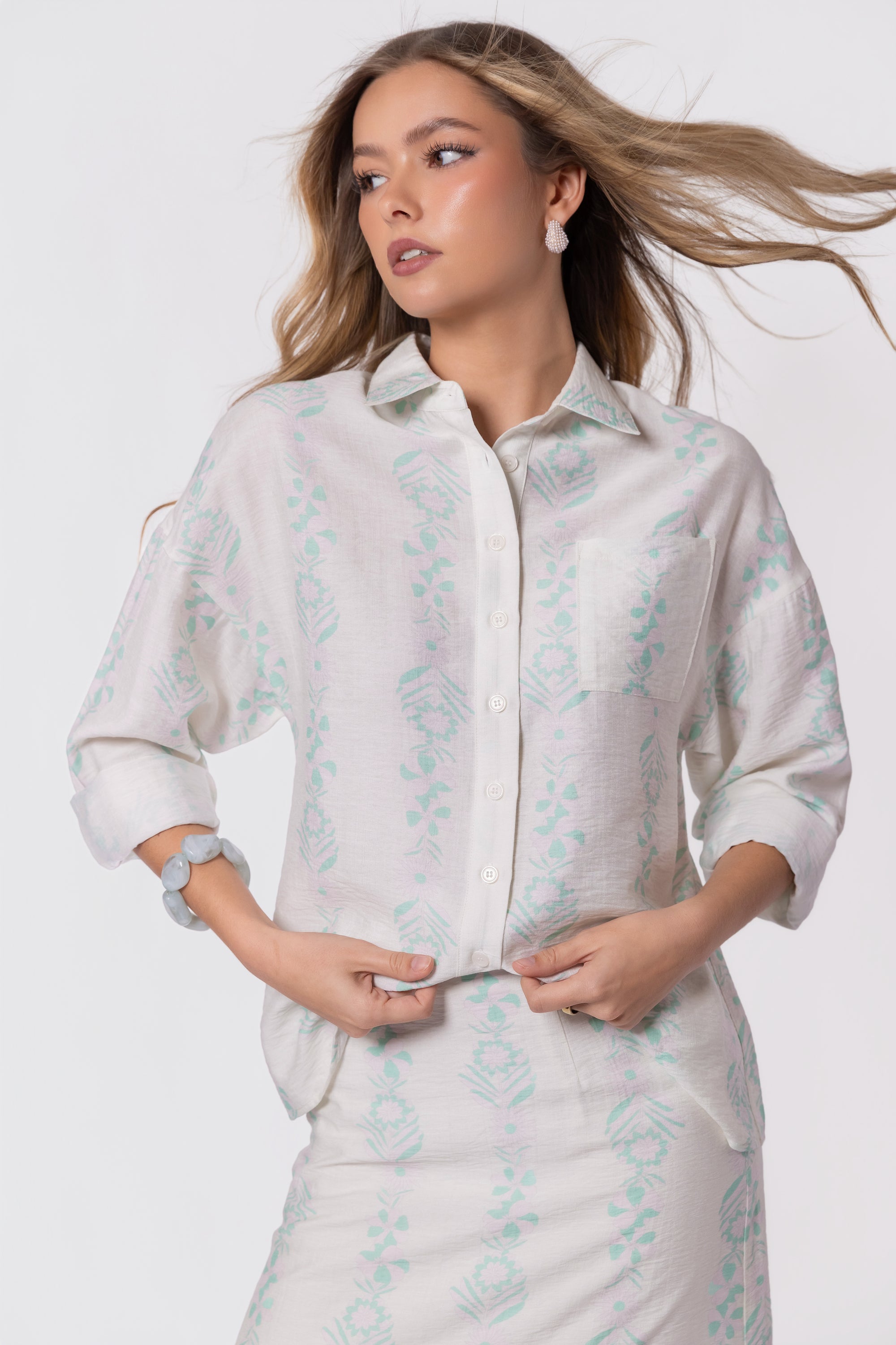Lula Top (Green Pattern)