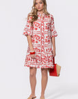Lola Dress (White Red)