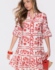 Lola Dress (White Red)