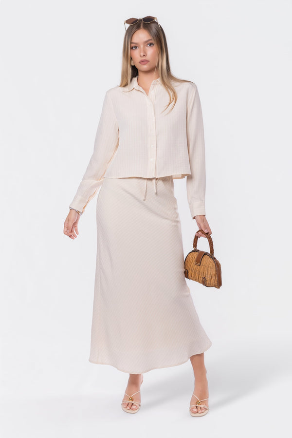 Anita Skirt (Khaki Stripe)