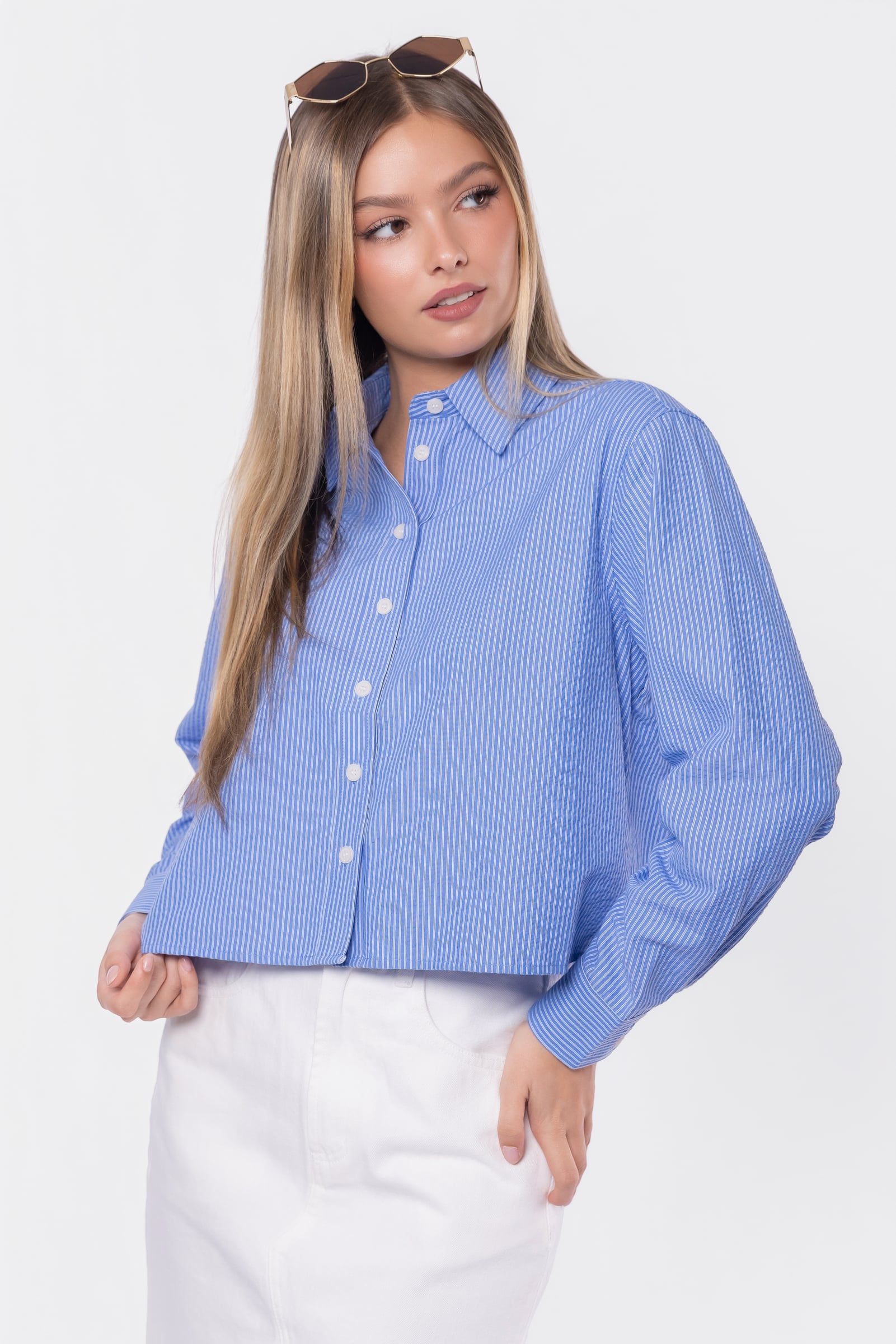 Gina Top (Blue Stripe)