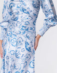 Audrey Dress Long Sleeve (Blue Pattern)