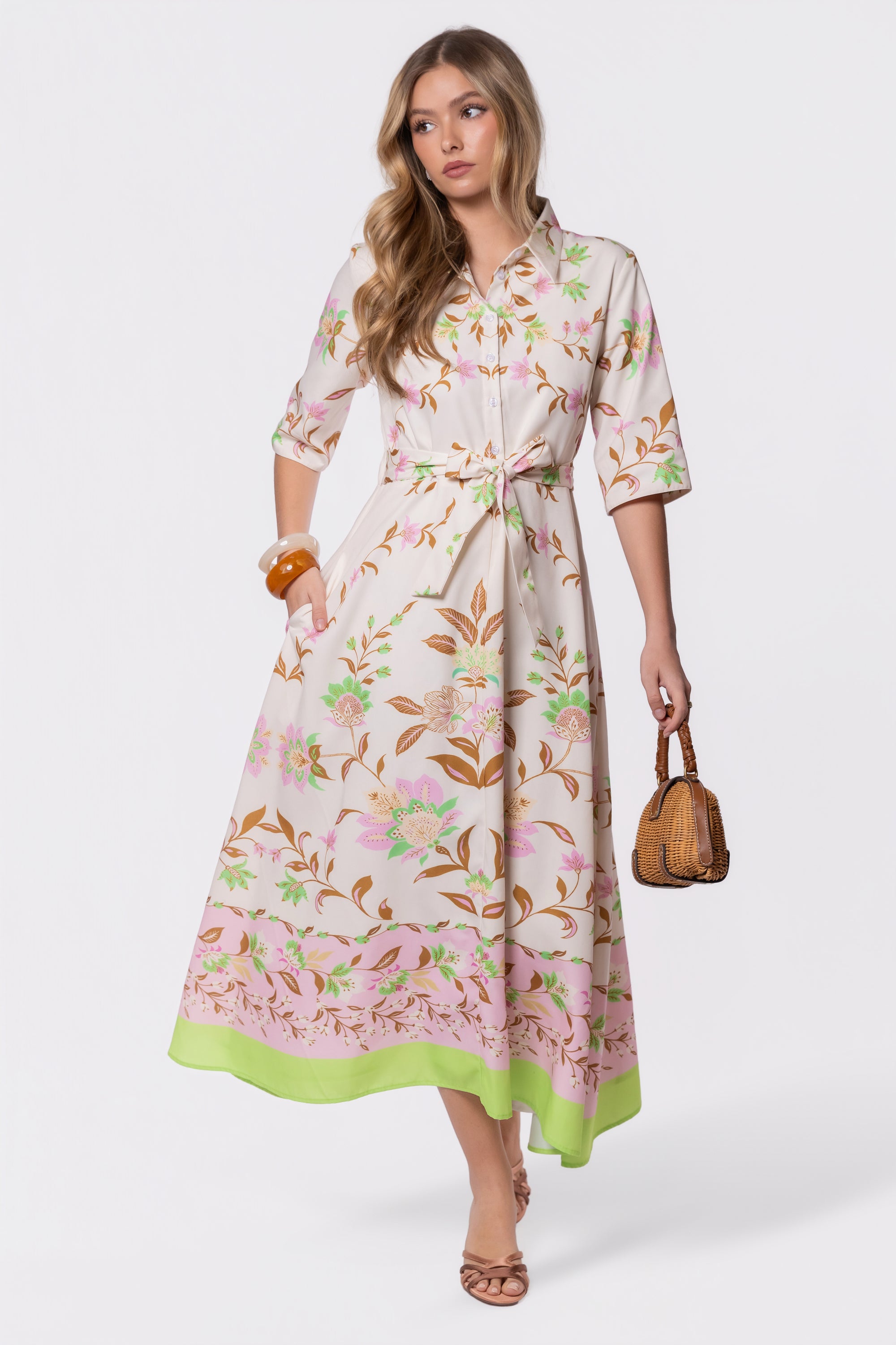 Anika Dress (Ivory Flower)