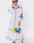 Hailey Dress (White Blue)