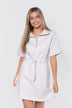 Mina Half Zip Dress Short Sleeve 37" (Ivory Heather)