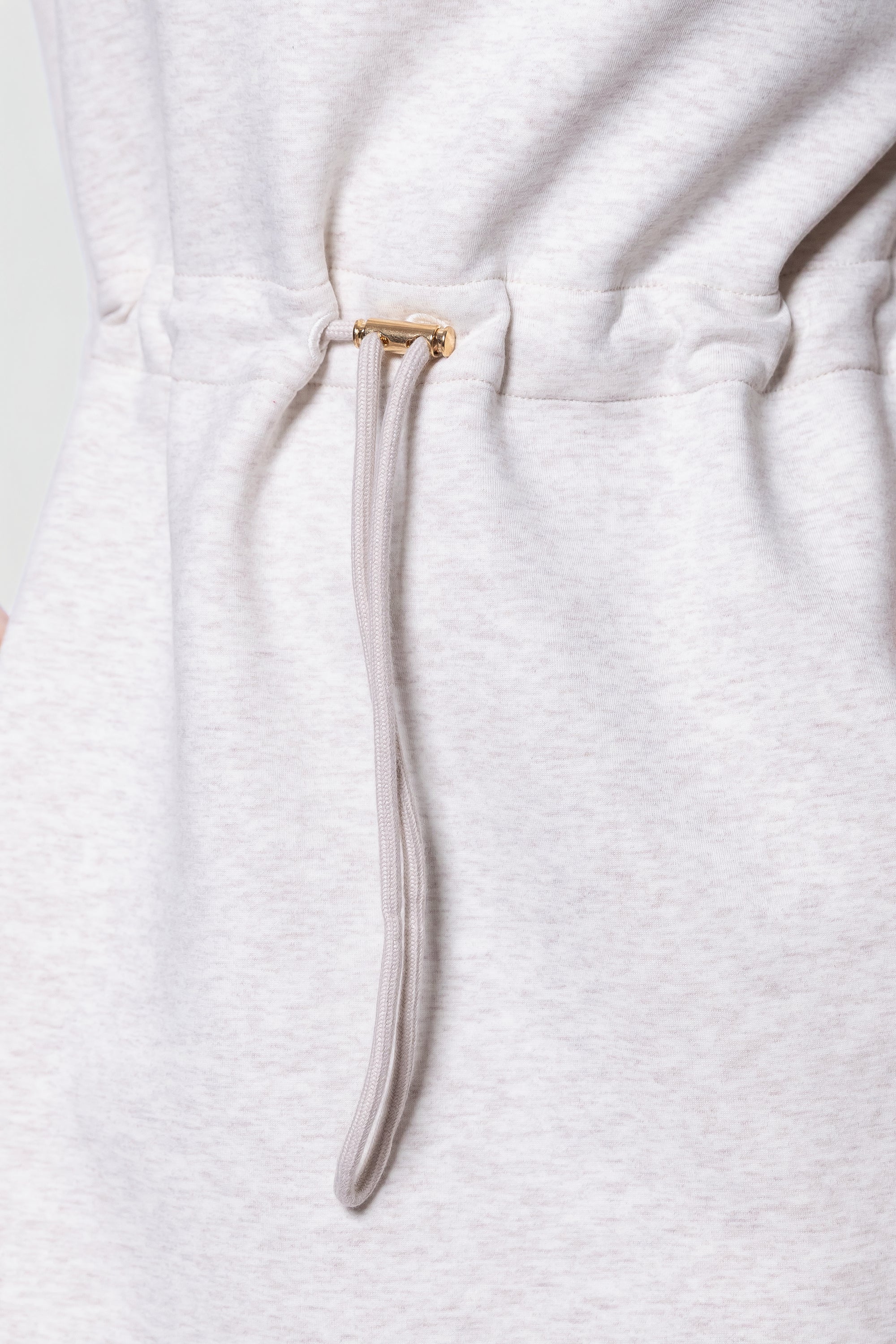 Mina Half Zip Dress Short Sleeve 37" (Ivory Heather)