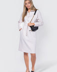 Mina Half Zip Dress 42" (Ivory Heather)