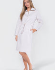 Mina Half Zip Dress 42" (Ivory Heather)