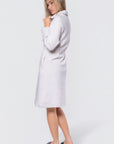 Mina Half Zip Dress 42" (Ivory Heather)