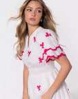 Estelle Dress (White Pink)