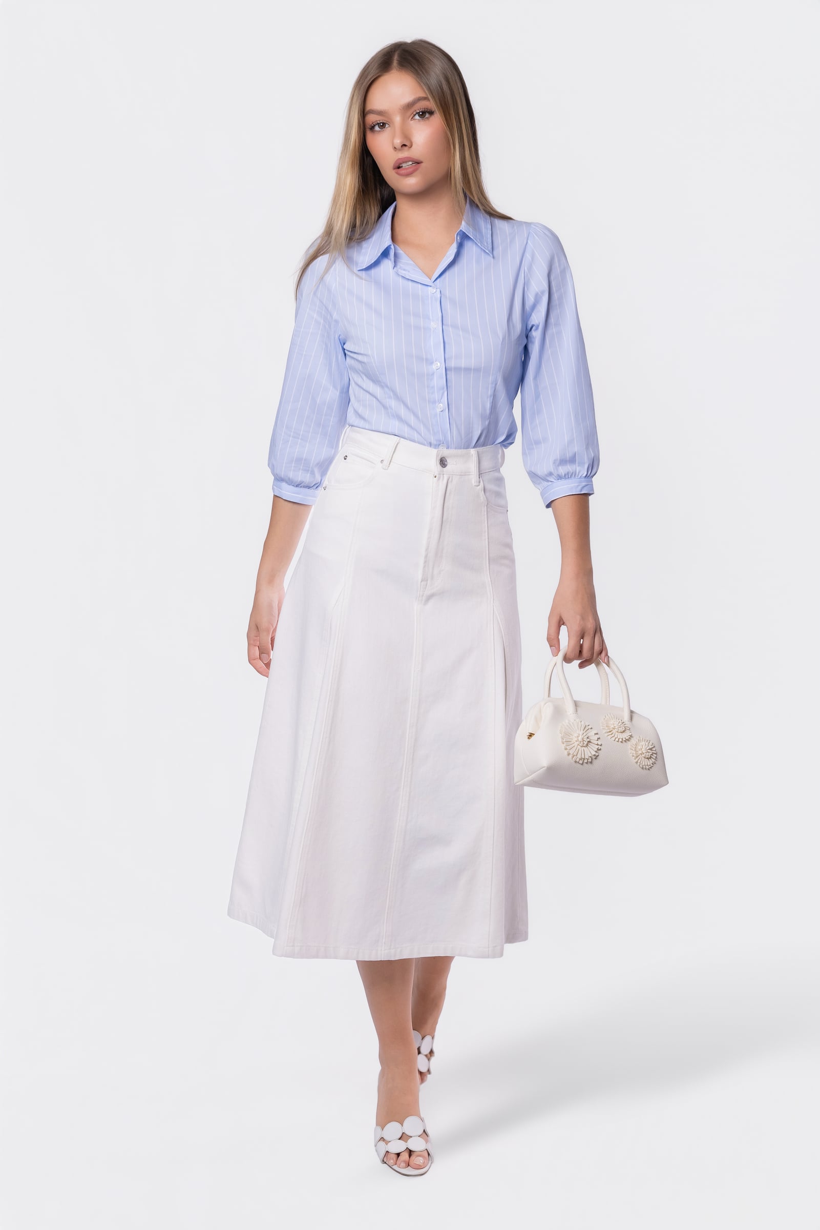 Pia Top (Blue Stripe)