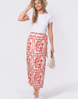 Leila Skirt (White Red)
