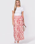 Leila Skirt (White Red)