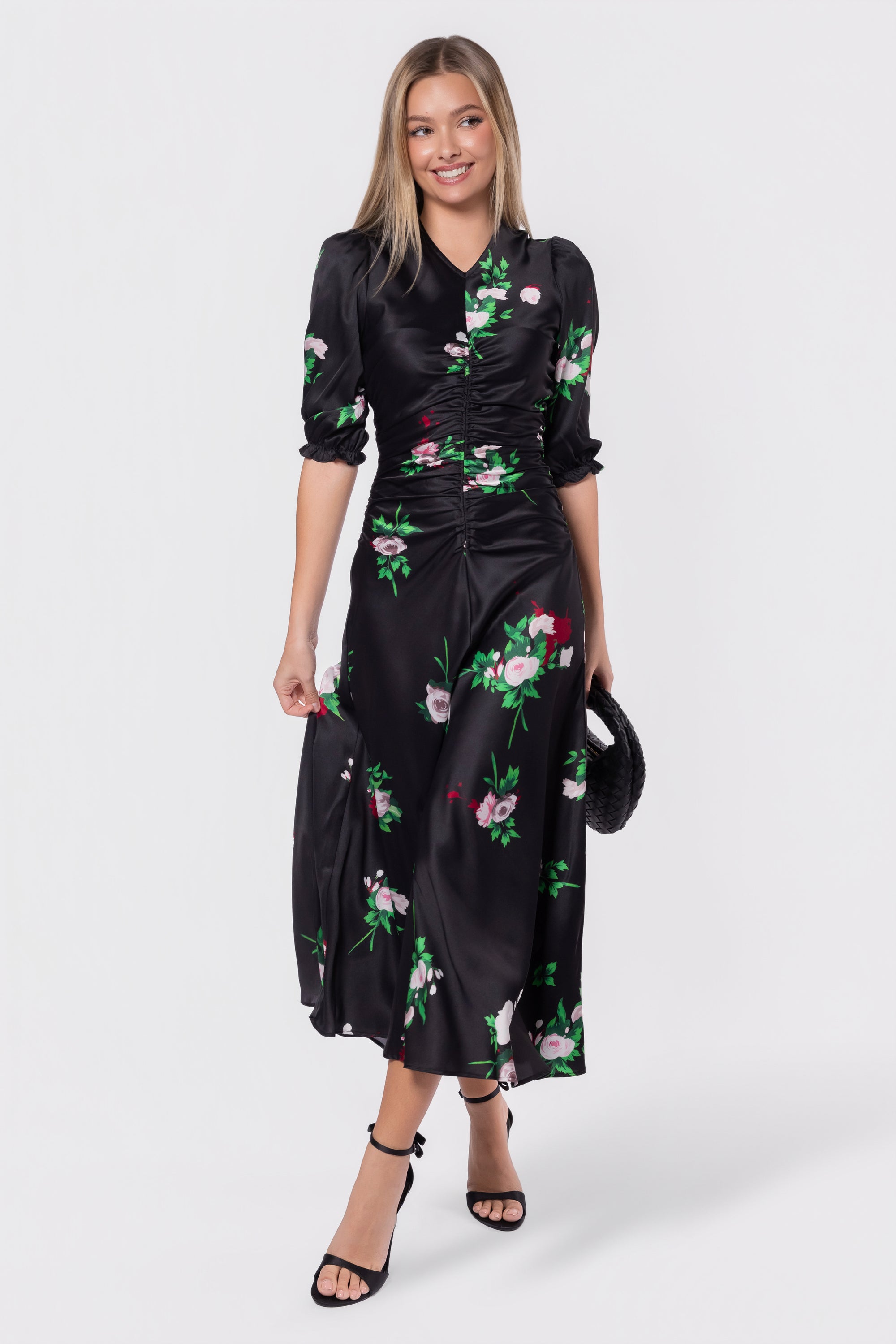 Audrey Dress Short Sleeve (Black Ground)